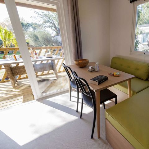 Stacaravan 4 personen - Stacaravan HIBISCUS Premium 32m² (2 kamers) - overdekt terras 8 m² - TV - LV - Airconditioning 4 pers