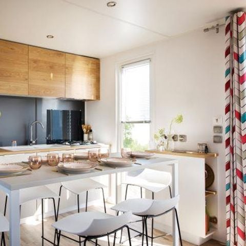 Mobilheim 6 Personen - Mobilheim LAURIER ROSE Premium (3 Schlafzimmer) 33m2 - überdachte Terrasse 19m2+ TV + Klimaanlage 1/7 Pers.