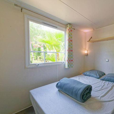 Stacaravan 4 personen - Stacaravan OLIVIER Confort 29m² (2 kamers) - terras 9 m²+ TV + Air-conditioning 4 pers