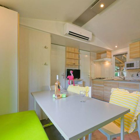 BUNGALOW 6 personnes - Mobil-home CYPRES Confort 29m² (3 chambres) - terrasse couverte 16 m² - TV + Climatisation 6 pers