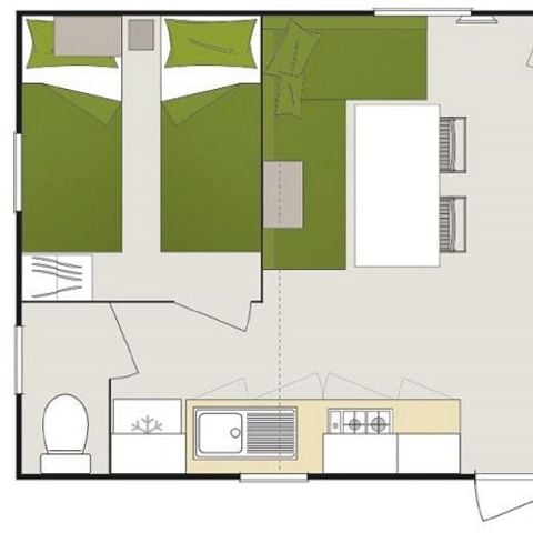 Mobilhome 4 personnes - Confort 2 chambres 26M2