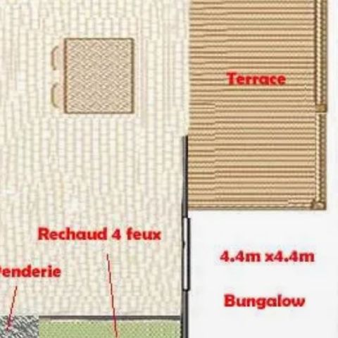 Bungalow de lona 4 personas - CARIBE, sin instalaciones sanitarias