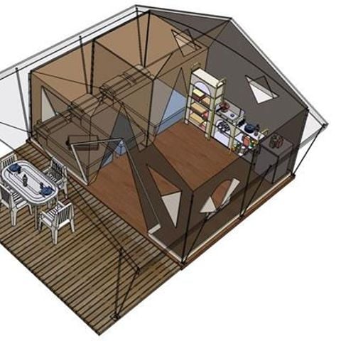 TENDA IN TELA E LEGNO 5 persone - CANADA, senza servizi igienici