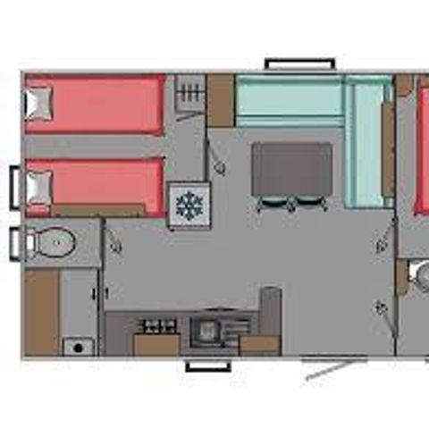 BUNGALOW 4 personnes - EVOLUTION, avec sanitaires