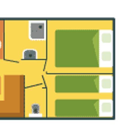 Mobilheim 4 Personen - Komfort SAFARI 21 m² + überdachte Terrasse