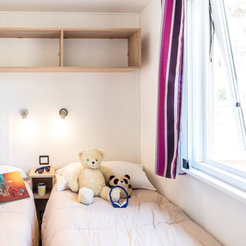 Mobilheim 6 Personen - Comfort | 3 Schlafz. | 6 Pers. | Erhöhte Terrasse | Klimaanlage