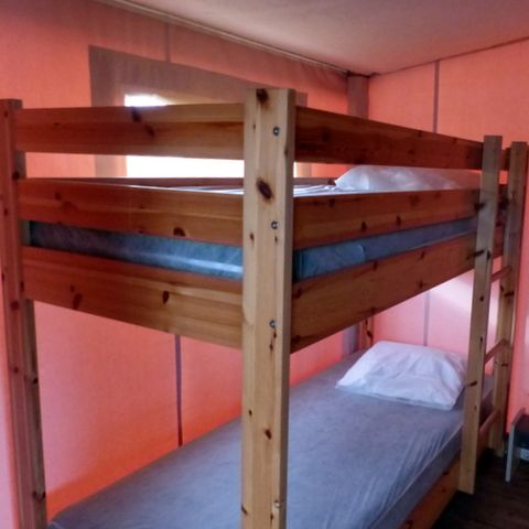 Tente en toile et en bois 4 personnes - Tente africaine lodge avec sanitaires