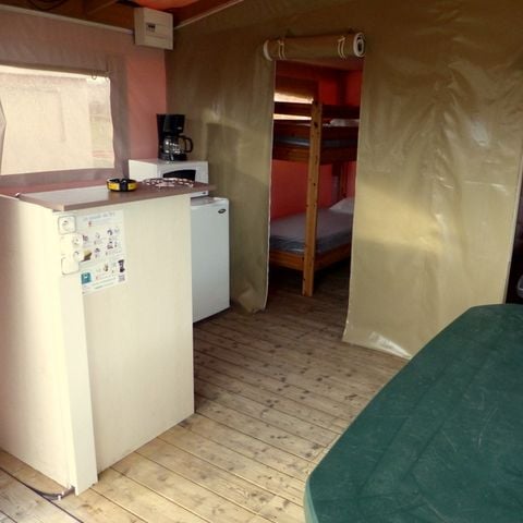 Tente en toile et en bois 4 personnes - Tente africaine lodge avec sanitaires