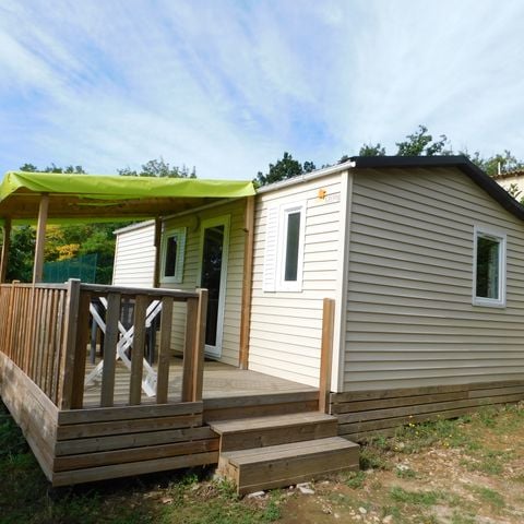 Mobilheim 5 Personen - KOMFORT + Klimaanlage und Fernseher