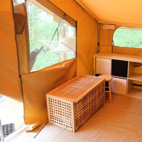 Canvas and wooden tent 5 persons - LODGE CONFORT