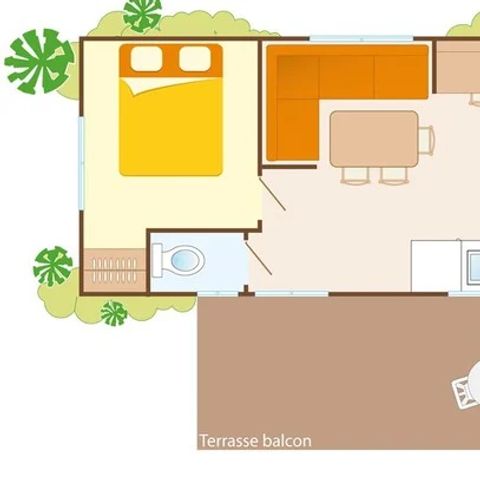 MOBILE HOME 6 people - Mobile-home | Comfort XL | 2 Bedrooms | 4/6 Pers. | Raised terrace | Air conditioning