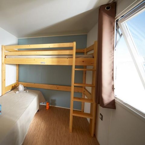 Mobilheim 4 Personen - Mobilheim PMR Confort 35m² (2 Zimmer) + Klimaanlage + überdachte Terrasse + TV 4 Pers.