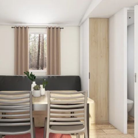 CASA MOBILE 6 persone - Cottage Premium 34m² - (3 camere da letto) - terrazza coperta + aria condizionata + TV + LV + biancheria 6 pers.