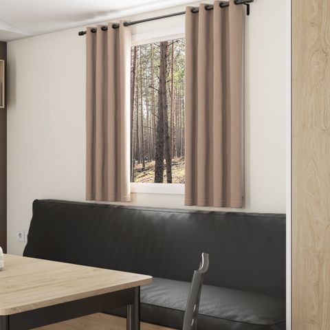 Stacaravan 6 personen - Cottage Premium 34m² - (3 kamers) - overdekt terras + Air conditioning + TV + LV + beddengoed 6 pers