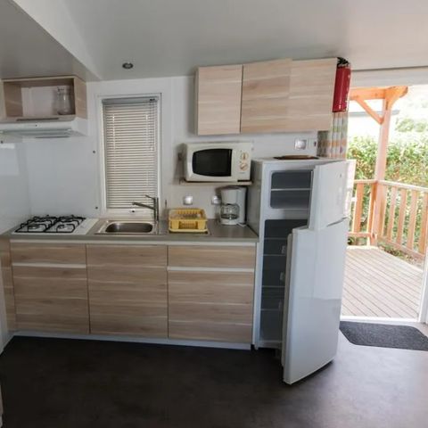 MOBILHOME 6 personnes - Confort 29m² (3 chambres) + clim + terrasse couverte + TV