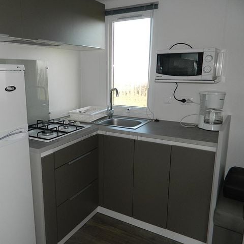 Mobilheim 8 Personen - Mobilheim „Confort“, 36 m² (4 Schlafzimmer) + Terrasse, für 8 Personen