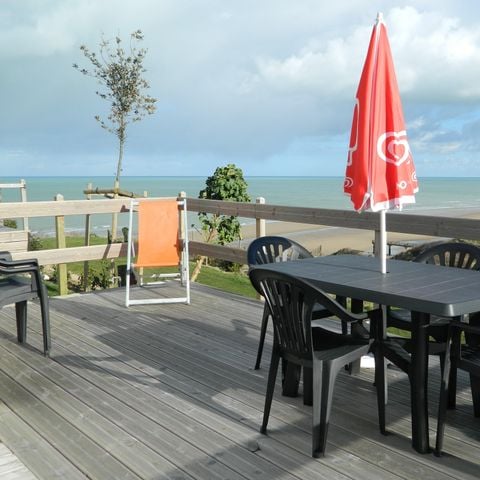 Stacaravan 6 personen - Premium stacaravan 38 m² (2 slaapkamers) + terras – uitzicht op zee, 4/6 personen