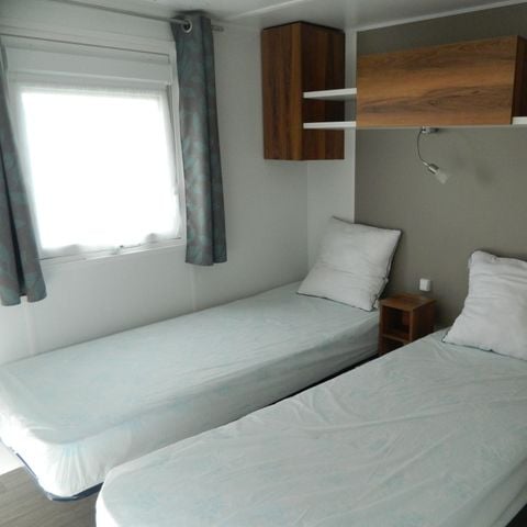 Stacaravan 6 personen - PREMIUM 38m² (2 kamers) + Terras - Zicht op zee + Toegang zeefiets