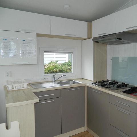 Mobilheim 6 Personen - Standard 32m² (2 Zimmer) + Terrasse