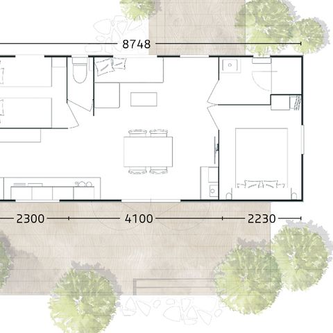 MOBILE HOME 6 people - Premium mobile home, 33m² (2 bedrooms) + terrace, sleeps 4–6