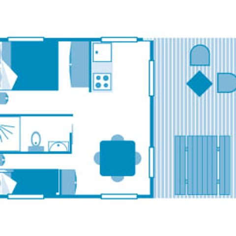 Canvas and wooden tent 5 persons - Lodge 4p 2bed ****