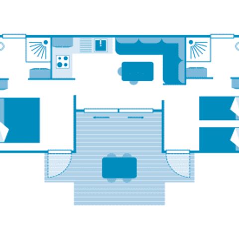 BUNGALOW 4 personnes - Cottage COLORS 4p 2ch 2SdB ****