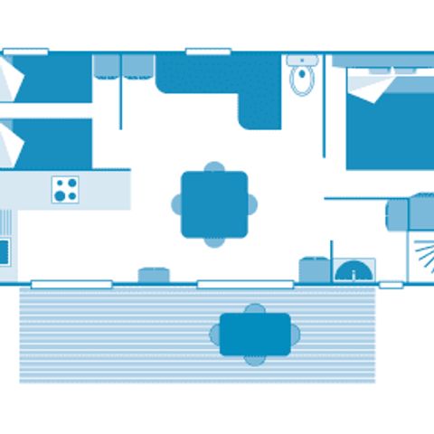 MOBILHOME 6 personas - Cabaña 4/6p 2ch ***