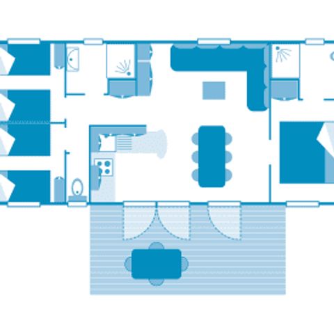 MOBILHOME 6 personas - Cottage 6p 3ch 2SdB ****