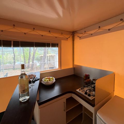 Bungalowtent 5 personen - Bungalow Toilé Standaard 20m² 2 kamers - gedeelde badkamer - zonder airco 1/5 pers