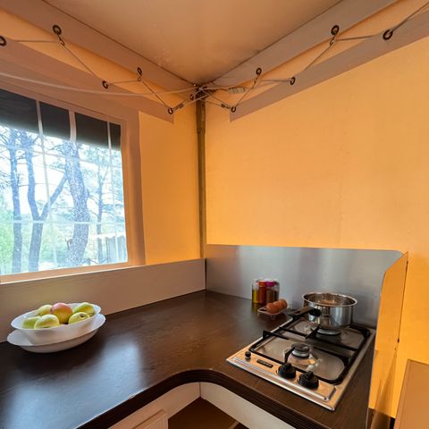 Bungalowzelt 5 Personen - Zeltbungalow Standard 20m² 2 Schlafzimmer - gemeinsame Sanitäranlagen - ohne Klimaanlage 1/5 pers.