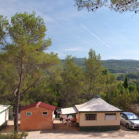 BUNGALOW IN TELA 5 persone - Bungalow Toilé Confort 20m² 2 camere - servizi igienici esterni individuali + Tenda da sole - senza aria condizionata 1/5 pers.