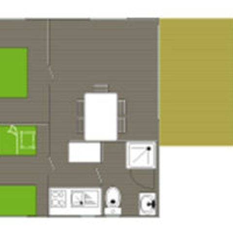 CASA MOBILE 4 persone - Mobil-home Standard Ideal 21m² 2 camere da letto - senza aria condizionata 1/4 pers.