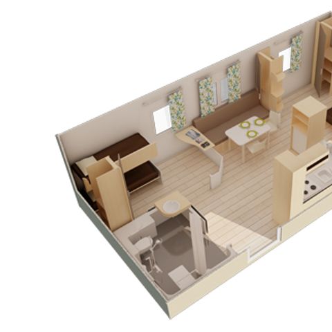 STACARAVAN 6 personen - 2-slaapkamer, 36 m² MOBIL-HOME COMFORT PMR MET AIRCONDITIONING