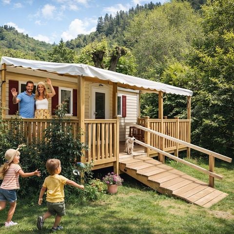 BUNGALOW 6 personnes - NEW // Mobil home Premium 32 M2 2 chambres Clim TV lave vaisselle