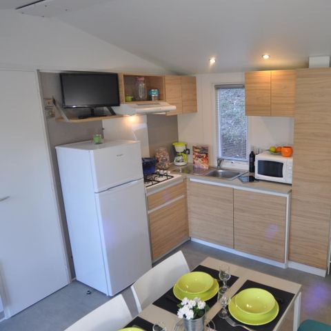 Mobilheim 4 Personen - Pionier-Chalet, 2 Schlafzimmer, 4 Personen,