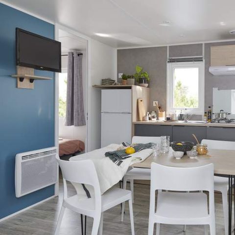 Stacaravan 6 personen - Premium 3CH CLIM, WIFI, LV TV terras 1 badkamer