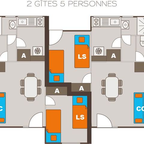 LANDHUIS 5 personen - Gîte 1 slaapkamer