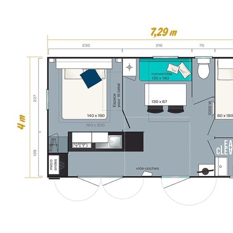 Mobilhome 6 personnes - MH2 28 m²