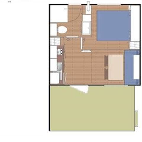 Stacaravan 2 personen - Duo 14 m² 1 slaapkamer