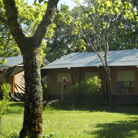 Tent van canvas en hout 5 personen - Safari zonder sanitair