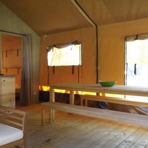 Tente en toile et en bois 5 personnes - Safari sans sanitaires