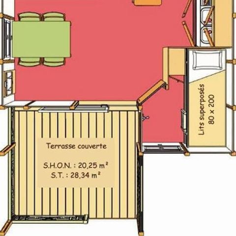 CHALET 4 personnes - Albizia (Option payante possible climatisation mobile) 