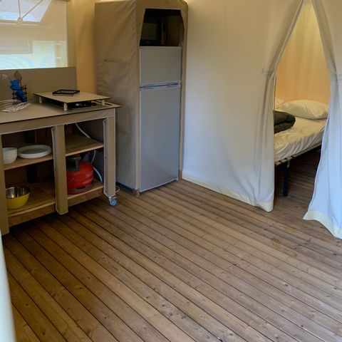 Glampingtent 5 personen - Lodge 31 m2 zonder sanitair of douche
