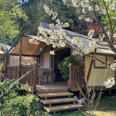 Bungalowtent 5 personen - Lodge 31 m2 zonder sanitair of douche