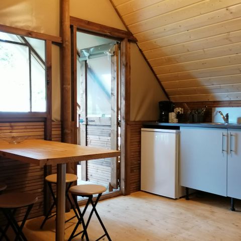 Bungalow 4 personen - Canvas en hout n°7 Ecureuil 29 m² semi-comfort