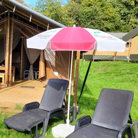 Tente en toile et en bois 5 personnes - Lodge 3 Pièces 5 Personnes Sans Sanitaire