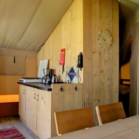 Tente en toile et en bois 5 personnes - Safari avec sanitaires 5 personnes VODA