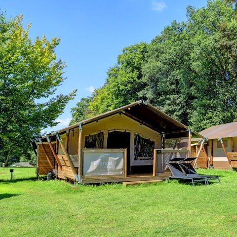 Tente en toile et en bois 5 personnes - Safari avec sanitaires 5 personnes VODA