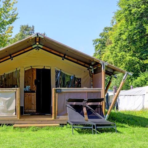 Tente en toile et en bois 5 personnes - Safari avec sanitaires 5 personnes VODA