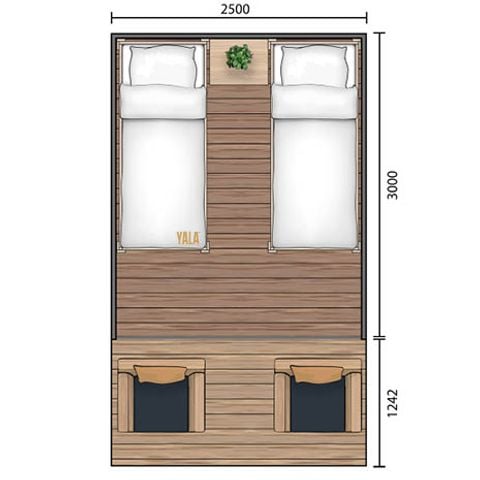 Tente en toile et en bois 2 personnes - Tente Safari I 2 pax